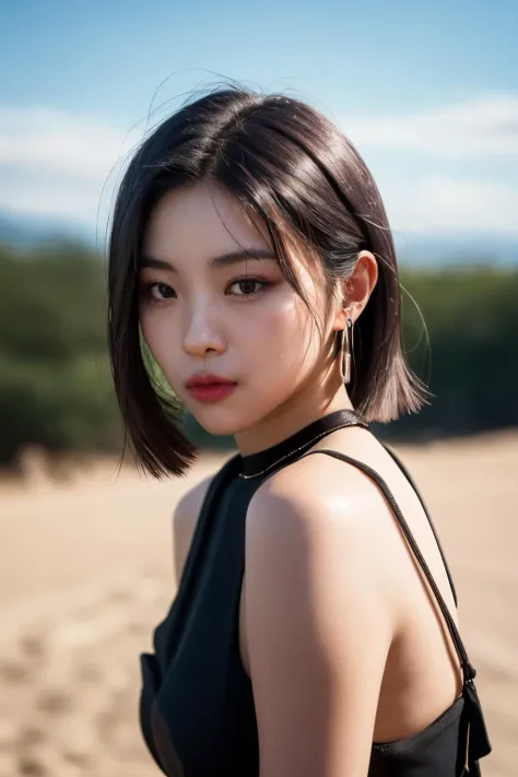 <lora:ITZY Ryujin:1>, ITZY Ryujin, 1girl, solo, realistic, looking at viewer, photograph, photorealistic, beautiful and aesthetic, extremely detailed skin, extremely detailed hair, shadows, masterpiece, top quality, best quality, highres, ultra-high res, u...