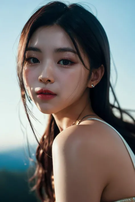 <lora:ITZY Ryujin:1>, ITZY Ryujin, 1girl, solo, realistic, looking at viewer, photograph, photorealistic, beautiful and aesthetic, extremely detailed skin, extremely detailed hair, shadows, masterpiece, top quality, best quality, highres, ultra-high res, u...