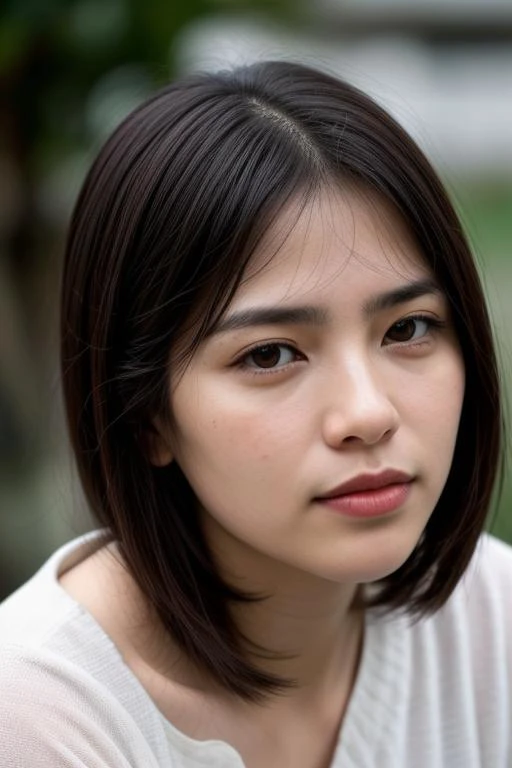 a close up of a woman with a white shirt and a cell phone