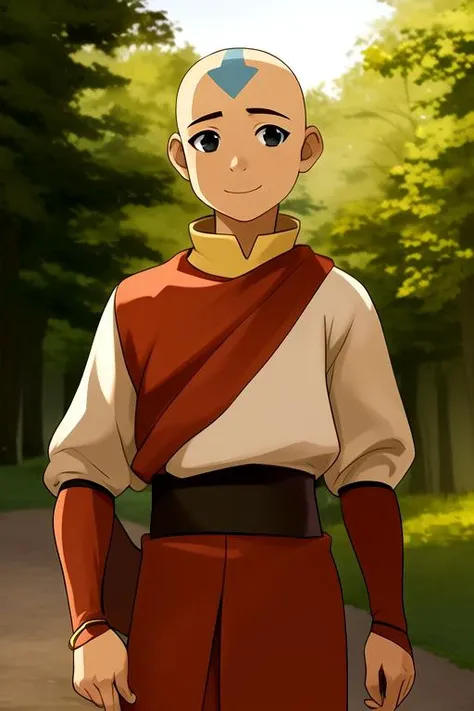 masterpiece, best quality, movie still, 1boy, solo, male focus, looking at viewer, , depth of field, ligne claire, realistic, <lora:aang_avatar:0.74>, aang_avatar, bald, black eyes, , atompunk, High resolution