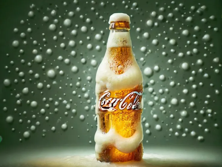 Coca Cola Bottle made of ral-beer <lora:ral-beer:1>, glowing