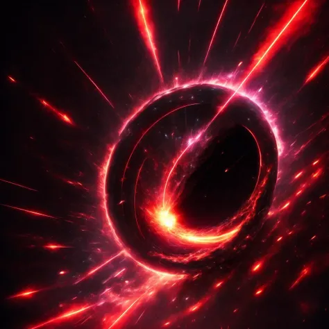 anime, a blackhole surrounded by high velocity stars shooting red lasers out into space (BlackholeEngine style:1)  <lora:djzBlackholeEngine:0.8>