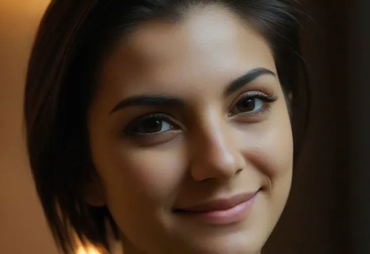 a close up of a woman with a smile on her face