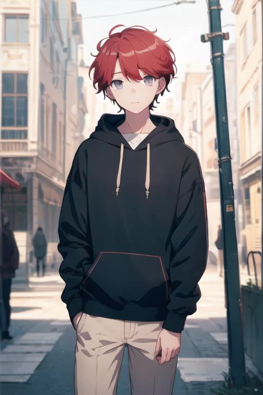 masterpiece, best quality, ultra-detailed, illustration, 1boy, solo, male focus, looking at viewer, , depth of field, <lora:sirius_dieke:0.78>, sirius_dieke, , hoodie