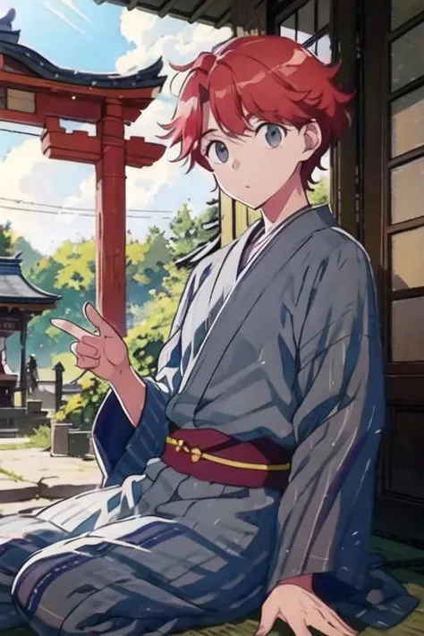 masterpiece, best quality, high quality, 1boy, solo, male focus, looking at viewer, , , <lora:sirius_dieke:0.74>, sirius_dieke, red hair, grey eyes, yukata