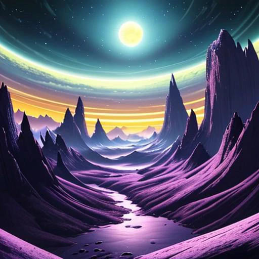 random alien planet, beautiful scenery, high quality