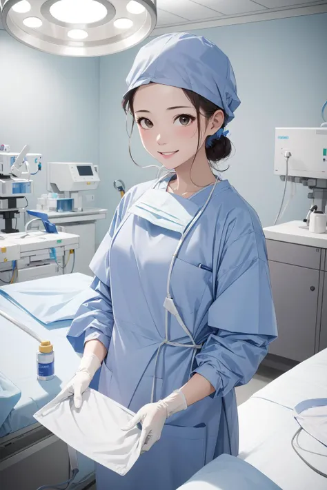 Female Surgeon / Surgical Nurse Taking Off Mask