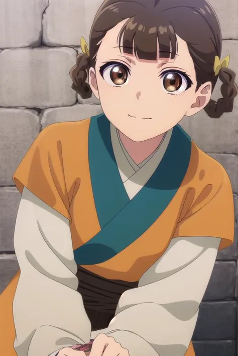 kusuriyaxiaolan, <lora:kusuriya xiaolan s1-lora-nochekaiser:1>,
xiaolan, bangs, brown hair, hair ornament, (brown eyes:1.3), braid, hair rings, smile,
BREAK japanese clothes, robe, orange robe, long sleeves, skirt, white skirt,
BREAK outdoors,
BREAK lookin...