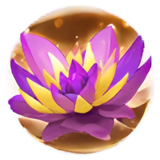 q skill icon,8k,high quality,brown theme,no humans, flower, purple flower, glowing, solo, pokemon (creature), border