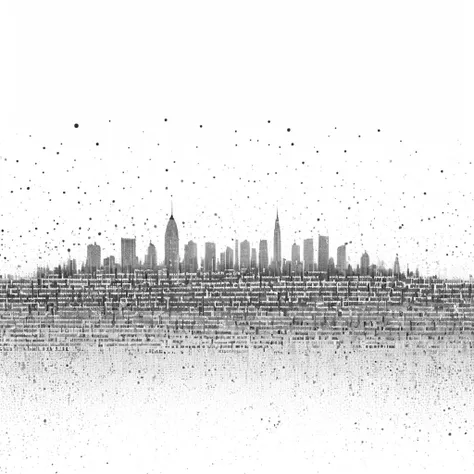 abstract illustration of a city skyline made of english text, white background, monochrome, text focus, dots,
<lora:artfullyQUILLED_SDXL_V1:0.8>