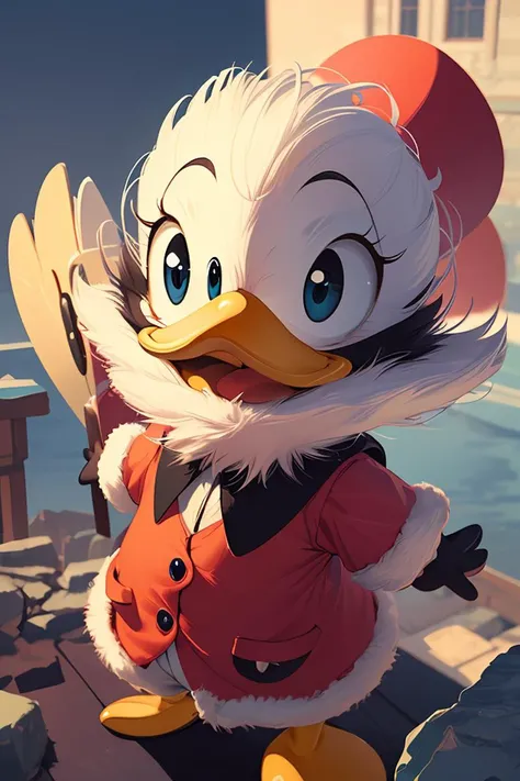 cutie fluffy creature donald duck, digital art, 3 d, octave render, masterpiece, mega detailed, pixar, disney, vivid illustration, cartoon, fantasy, by george stubbs, artgerm, in the style of ghibli kazuo oga, pastel fur