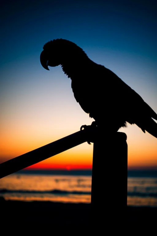 silhouette parrot, vibrant colors, hight quality, amazing silhouette landscape, photo 38mm, 8k uhd, high quality, film grain, super detailed, super realistic, cinematic, hight detailed, amazing composition