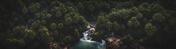 photo of a tropical landscape, high detail, sharp focus, cinematic product lighting,palm trees, beach, water, 8k