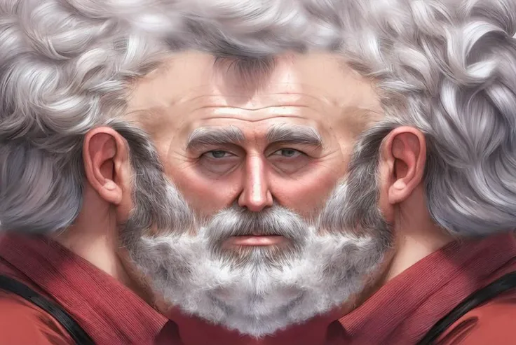 (face center:1.2), Head Texture, Santa, White male, age 50, wrinkles, brown eyes, White hair, White beard with graying, natural skin texture <lora:Head Texture Map_v.1.0:1>