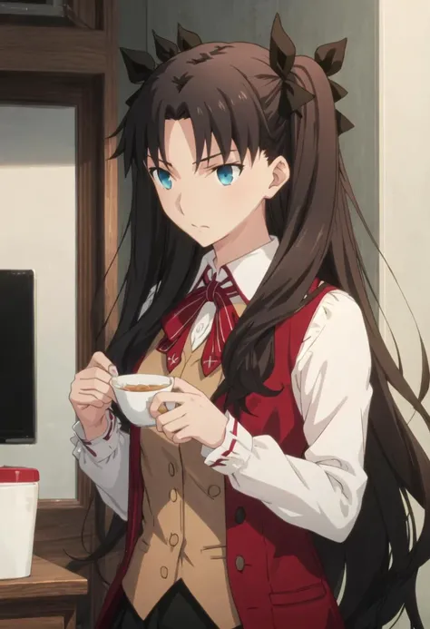 best quality, masterpiece, highres, solo, {tohsaka_rin_fatestaynightufotable:0.90}, 1girl