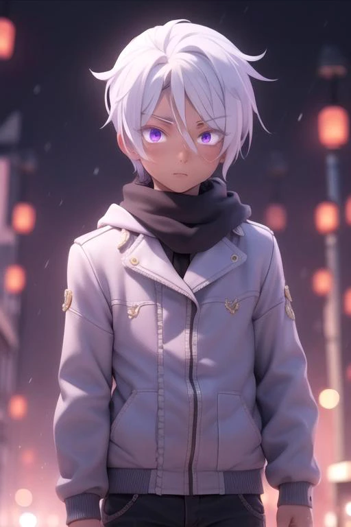 masterpiece, best quality, movie still, 1boy, solo, male focus, looking at viewer, , depth of field, anime coloring, , <lora:noe_archiviste:0.74>, noe_archiviste, white hair, purple eyes, , , atompunk,