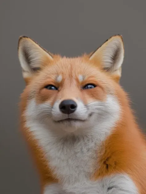 a close up of a fox with a very big smile on its face