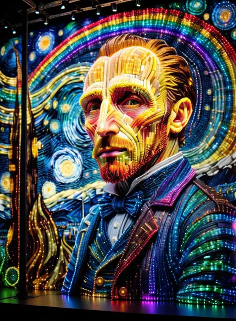 Van goghs starry night (created with rainbow led lights), ral-ledlights <lora:ral-ledlights-sdxl:1>