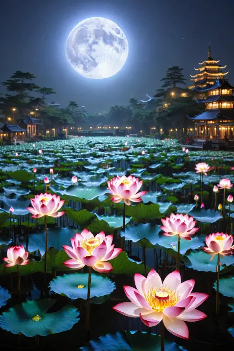 <lora:ral-ledlights:1>,al-ledlights,
Lotus Pond Moonlight,