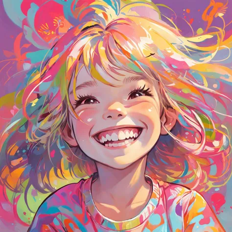 unknownyoung girl exudes vibrant energy with big smile, early morning