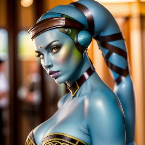 ((best quality)), ((masterpiece)), ((hyper-realistic)), (ultra-detailed), (photo), a sexy dominatrix aayla secura, wearing a corset, sultry, sharp focus, by (artgerm), by (arny freytag:1.3), (highly detailed face), (realistic skin texture), star wars theme...