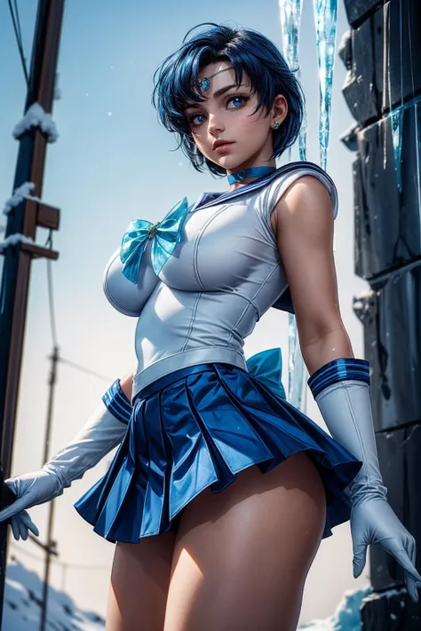 (ultra realistic,32k, masterpiece:1.2),(high detailed skin:1.1),( high quality:1.1),
<lora:EPsmSailorMercury:0.7>EPsmSailorMercury, short hair, blue hair, (blue eyes:0.5), skirt, white gloves, tiara, choker, pleated skirt, blue skirt, gloves, circlet, blue...