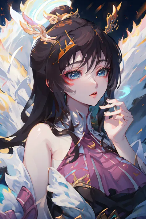 <lora:tianhuxianzi:1>,tianhuxianzi,(sunlight),(angel),dynamic angle, floating, wing, halo, floating white silk,(Holy Light),silver stars,, best quality , masterpiece, illustration, an extremely delicate and beautiful, extremely detailed ,CG,unity,8k wallpa...