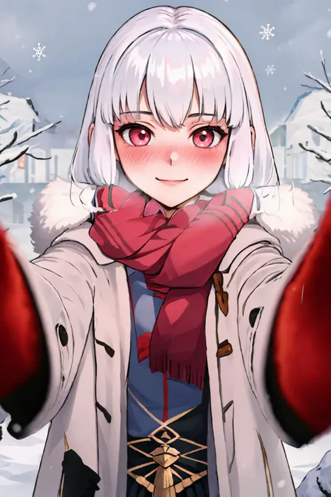 (masterpiece, best quality:1.2), solo, 1girl, lysitheauniform, IncrsChkWarmingMeme, pov, red scarf, winter clothes, smile, closed mouth, blush <lora:fireemblem_ordelia:0.9> <lora:PovCheekWarmingMeme:1>