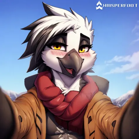 (by zackary911, by jarnqk, (by whisperfoot:1.2)), outdoors, <lora:Anthro-Birds-v3.2.2-no_offset:1.2>Anthro, Avian, Bird, Beak,Emo, (twink), Paws, Yellow Eyes, (Black Gray and White fur:1.2), White Hair, (Black Highlights in hair:1.1), (Small Cross Tattoo U...