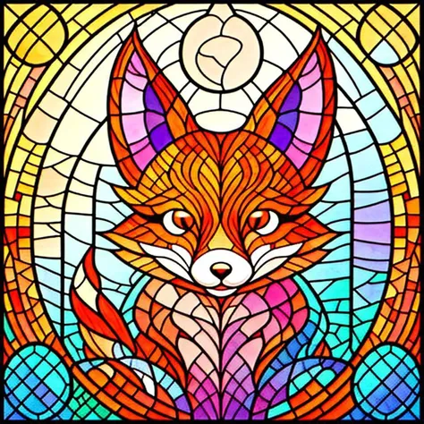 furry fox face portrait stained glass sglass style <lora:Stained_Glass_Story-10:1>  <lora:sglass:0.8>