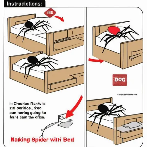 instructions, giant spider under bed, how to, steps,
funny, meme,  coloured,
<lora:Do_Dont:1>