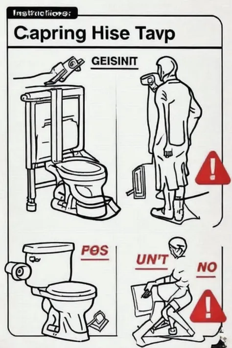 photo of do_dont, using toilet diagram, pooping, toilet paper, (masterpiece:1.1), (best quality:1.1), ultra detailed, aesthetic, <lora:do_dont:1>