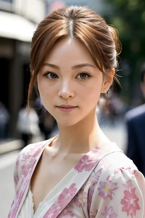 RAW close-up portrait photo, YoshizawaHitomi in busy Tokyo street, fcDetailPortrait