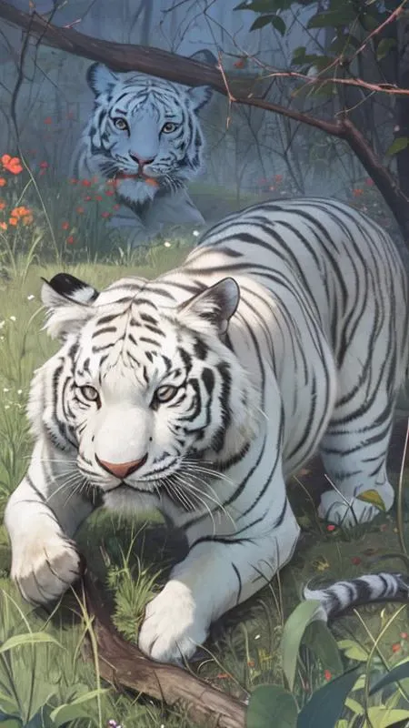 white tiger,smart