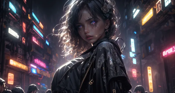 (dramatic, gritty, intense:1.4),masterpiece, best quality, 8k, insane details, intricate details, hyperdetailed, hyper quality, high detail, ultra detailed, 
Cyberworld,Transparent clothes,1girl,solo, glowing ,night, 
<lora:[SZW:foCyberworld_20230622141420...