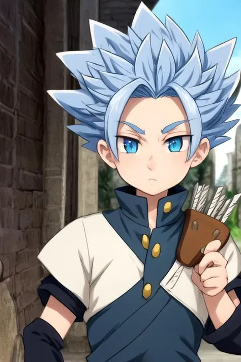 masterpiece, best quality, ultra-detailed, illustration, 1boy, solo, male focus, looking at viewer, , depth of field, <lora:arden_nanatsu_no_taizai:0.72>, arden_nanatsu_no_taizai, spiked hair, blue eyes, blue hair, , gakuran