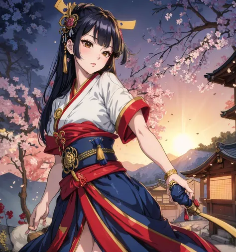 8k,4k,masterpiece, best quality, finely detail,manga,anime coloring, color, sexy, 1girl, 30yo,cute, edo_period, samurai, police, dramatic angle,