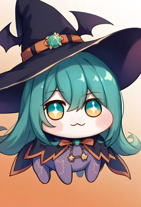 a close up of a cartoon character wearing a witch hat