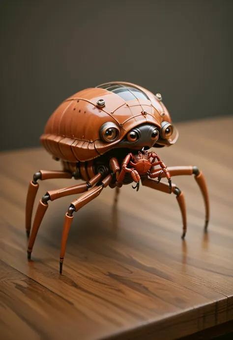 there is a small toy spider sitting on a table