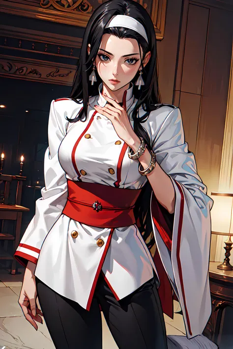 anime - style image of a woman in a white and red uniform