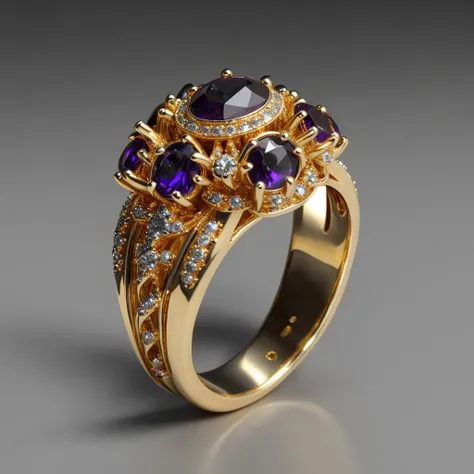 better quality, hyper-realism, render, dark studio,  <lora:ElderRing:0.6>, ring, gold, silver