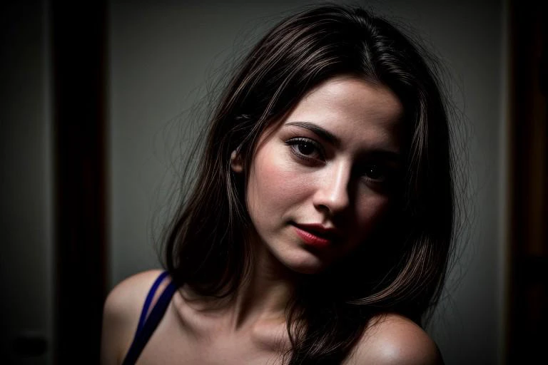 A pretty and beautiful North European young woman, happy, supermodel look, light brown hair, long wavy shiny hair, pale skin, slim eyebrows, perfect face, small nose, big blue eyes, slim red lips, big tits, nice breasts, cleavage, classiical german bavaria...