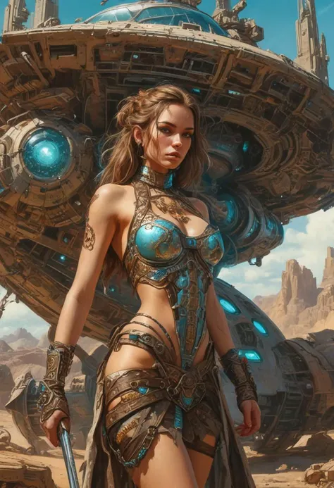 "detailed renaissance oil painting, masterpiece, FredFraiStyle, ink art of hyperdetailed barbarian female warriors sexy lace and leather, weapons, directional lighting, masterpiece, perfect composition, perfect hands, cowboy shot
scifi, Revelation Space se...