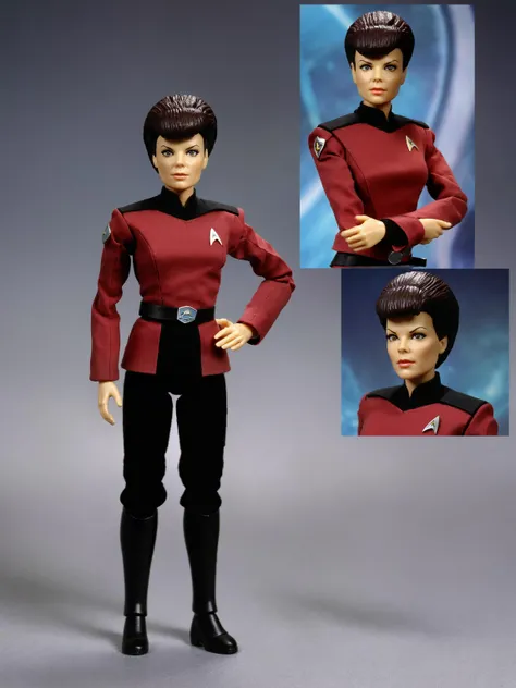 plastic action figure of Ezri Dax from Star Trek Deep Space Nine wearing uniform