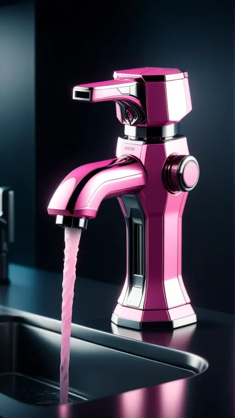 <lora:TransformersStyleXL:1>TransformersStyle Pink Silver Faucet, tech, sci-fi, technology, metallic, 24mm, (analog, cinematic, film grain:1.3), Bokeh DOF, (Masterpiece:1.3) (best quality:1.2) (high quality:1.1)