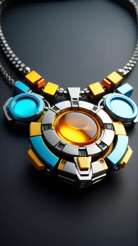 <lora:TransformersStyleXL:1>TransformersStyle yellow (orange:0.8) Cyan statement necklace,,studs,,d-rings,,cargo pockets
, tech, sci-fi, technology, michael bay transformers, (metallic:0.7), 24mm, (analog, cinematic, film grain:1.3), Bokeh DOF, (Masterpiec...