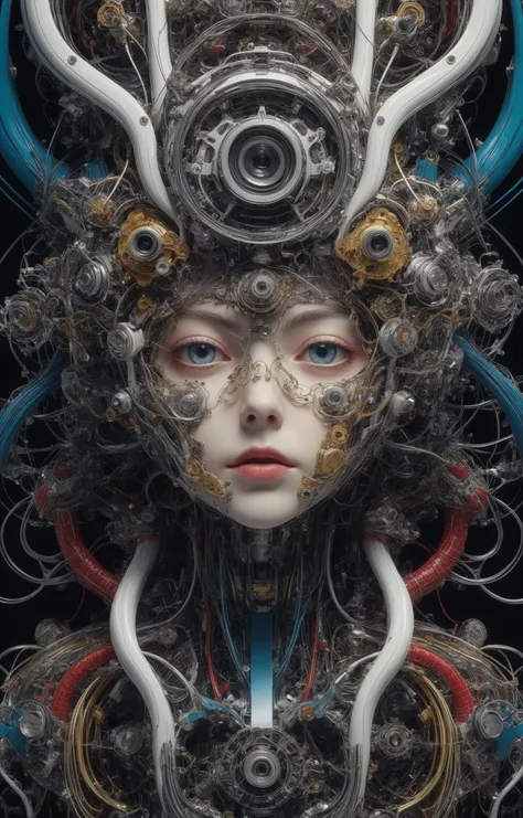 yojo koro, inio asano, uniformly staged images, oshare kei, poster,grotesque,  octane render,  hyper detailed,poster, intricate details, masterpiece, best quality ,asymmetrical, abstract<lora:add-detail-xl:1>