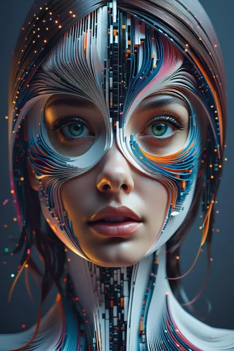 a woman with futuristic makeup and futuristic hair