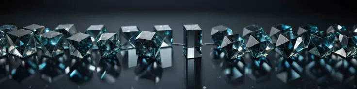 A path consisting of a series of 3d blocks of diamond made with transparent resin with,each block contains a small evolving hominid, black background, highly detailed,ultra sharp image