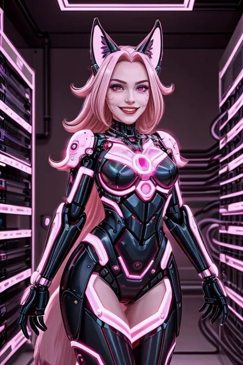 cybernetic style biomechanical style masterpiece,best quality,absurdres,high details,8K,photorealistic,at distance,cowboy shot,
amazing body,<lora:dark_persona_v1:0.7>,dark_persona_lora,evil smile,(dark persona),evil grin,corruption,corrupted,dark aura,pos...